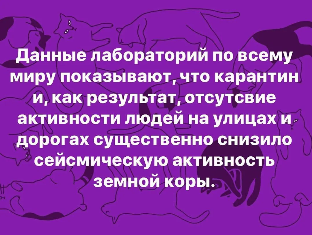 анные лабораторий по всему миру показывают, что карантин и, как результат, отсутсвие активности людей на улицах и дорогах